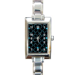 Blue Flowers Rectangle Italian Charm Watch by Valentinaart