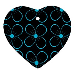 Blue Flowers Heart Ornament (2 Sides) by Valentinaart