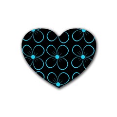 Blue Flowers Heart Coaster (4 Pack)  by Valentinaart