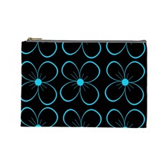 Blue Flowers Cosmetic Bag (large)  by Valentinaart