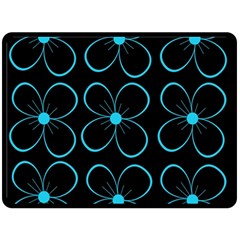 Blue Flowers Fleece Blanket (large) 