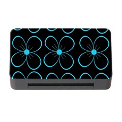 Blue Flowers Memory Card Reader With Cf