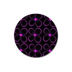 Purple Floral Pattern Magnet 3  (round) by Valentinaart