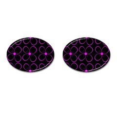 Purple Floral Pattern Cufflinks (oval) by Valentinaart