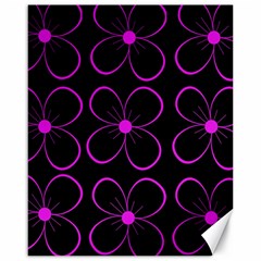 Purple Floral Pattern Canvas 16  X 20   by Valentinaart