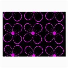 Purple Floral Pattern Large Glasses Cloth (2-side) by Valentinaart