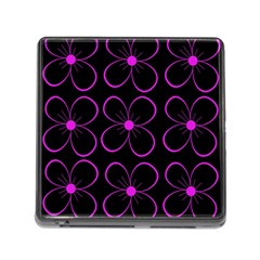 Purple Floral Pattern Memory Card Reader (square) by Valentinaart