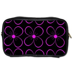 Purple Floral Pattern Toiletries Bags 2-side by Valentinaart