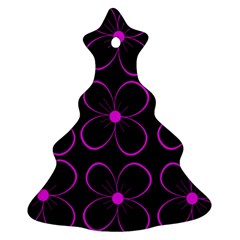 Purple Floral Pattern Ornament (christmas Tree)