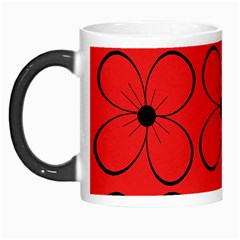 Red Floral Pattern Morph Mugs by Valentinaart