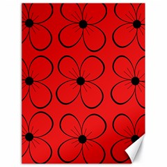 Red Floral Pattern Canvas 18  X 24   by Valentinaart