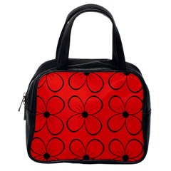 Red Floral Pattern Classic Handbags (one Side) by Valentinaart