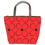 Red floral pattern Bucket Bags Front