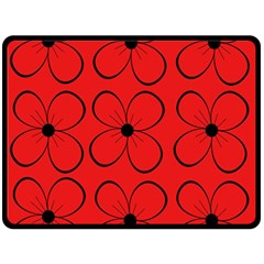 Red Floral Pattern Fleece Blanket (large) 