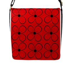 Red Floral Pattern Flap Messenger Bag (l)  by Valentinaart