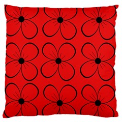 Red Floral Pattern Standard Flano Cushion Case (one Side) by Valentinaart