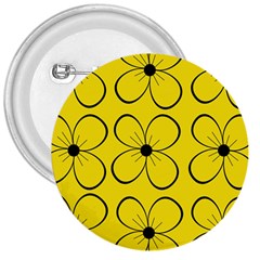 Yellow Floral Pattern 3  Buttons by Valentinaart