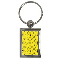 Yellow Floral Pattern Key Chains (rectangle) 