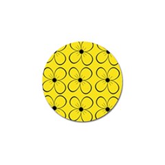 Yellow Floral Pattern Golf Ball Marker (4 Pack) by Valentinaart