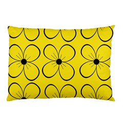 Yellow Floral Pattern Pillow Case by Valentinaart