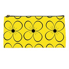 Yellow Floral Pattern Pencil Cases by Valentinaart