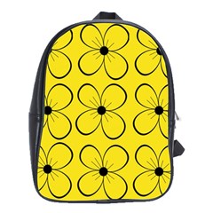 Yellow Floral Pattern School Bags(large)  by Valentinaart