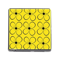 Yellow Floral Pattern Memory Card Reader (square) by Valentinaart