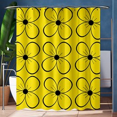 Yellow Floral Pattern Shower Curtain 60  X 72  (medium)  by Valentinaart