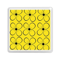 Yellow Floral Pattern Memory Card Reader (square) 