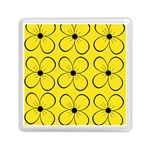 Yellow floral pattern Memory Card Reader (Square)  Front