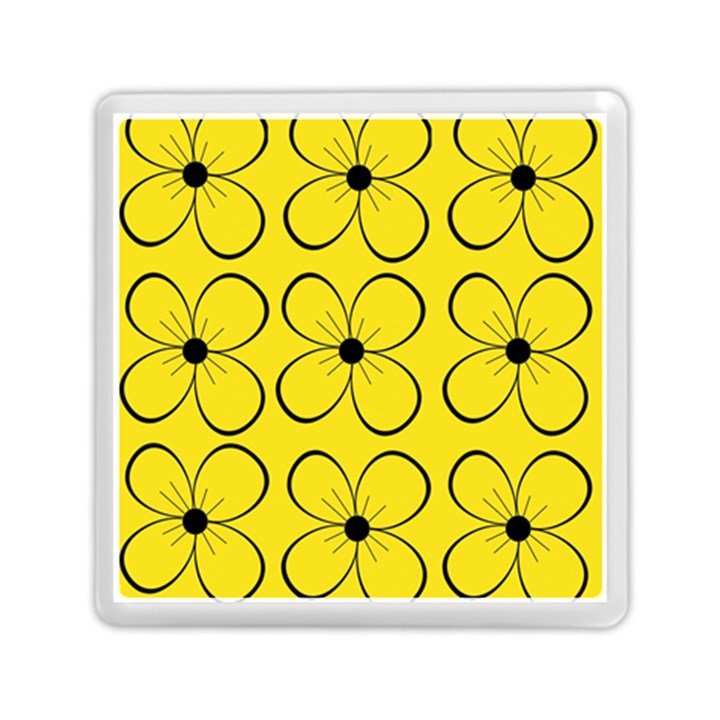 Yellow floral pattern Memory Card Reader (Square) 