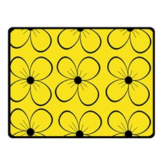 Yellow Floral Pattern Double Sided Fleece Blanket (small) 