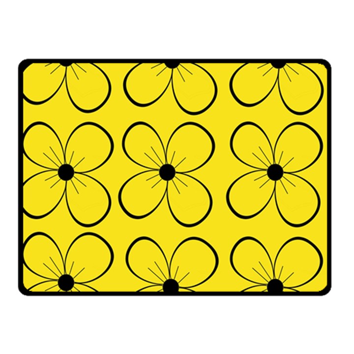 Yellow floral pattern Double Sided Fleece Blanket (Small) 