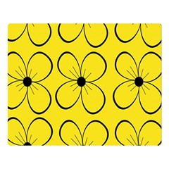 Yellow Floral Pattern Double Sided Flano Blanket (large)  by Valentinaart