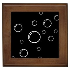 Black And White Bubbles Framed Tiles by Valentinaart