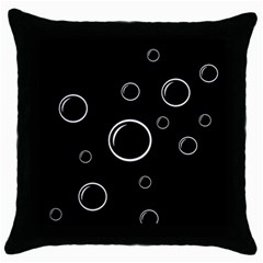 Black And White Bubbles Throw Pillow Case (black) by Valentinaart