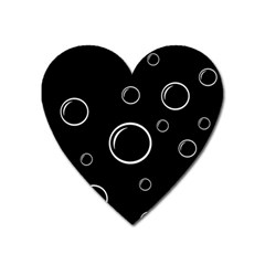 Black And White Bubbles Heart Magnet by Valentinaart