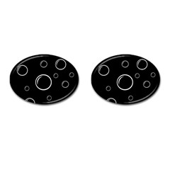 Black And White Bubbles Cufflinks (oval) by Valentinaart