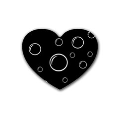 Black And White Bubbles Heart Coaster (4 Pack)  by Valentinaart