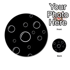 Black And White Bubbles Multi-purpose Cards (round) 