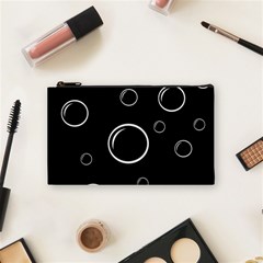 Black And White Bubbles Cosmetic Bag (small)  by Valentinaart