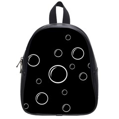 Black And White Bubbles School Bags (small)  by Valentinaart