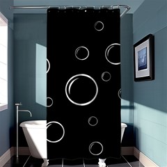 Black And White Bubbles Shower Curtain 36  X 72  (stall)  by Valentinaart