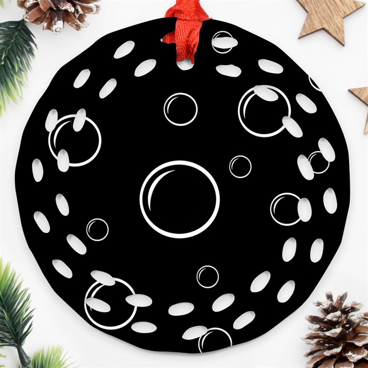 Black and white bubbles Ornament (Round Filigree) 