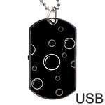 Black and white bubbles Dog Tag USB Flash (One Side) Front