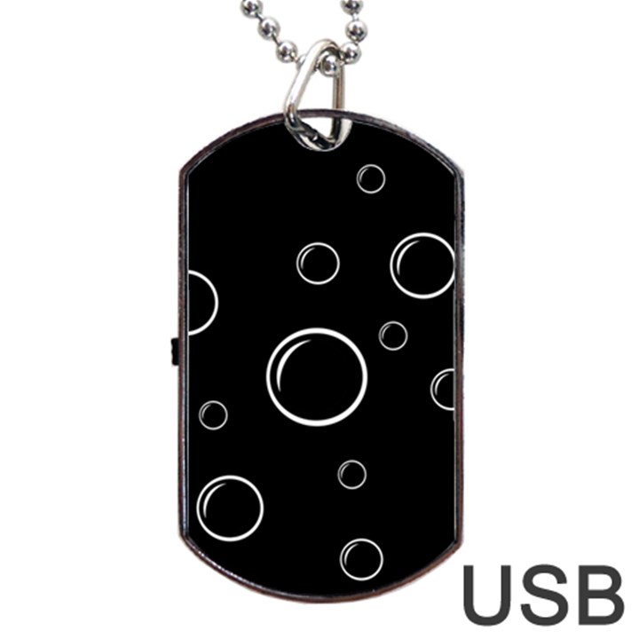 Black and white bubbles Dog Tag USB Flash (One Side)