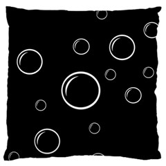 Black And White Bubbles Large Cushion Case (two Sides) by Valentinaart