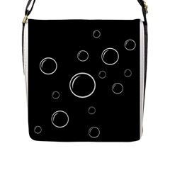 Black And White Bubbles Flap Messenger Bag (l)  by Valentinaart