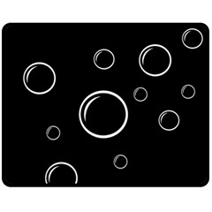 Black And White Bubbles Double Sided Fleece Blanket (medium) 