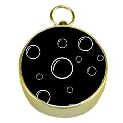 Black And White Bubbles Gold Compasses by Valentinaart